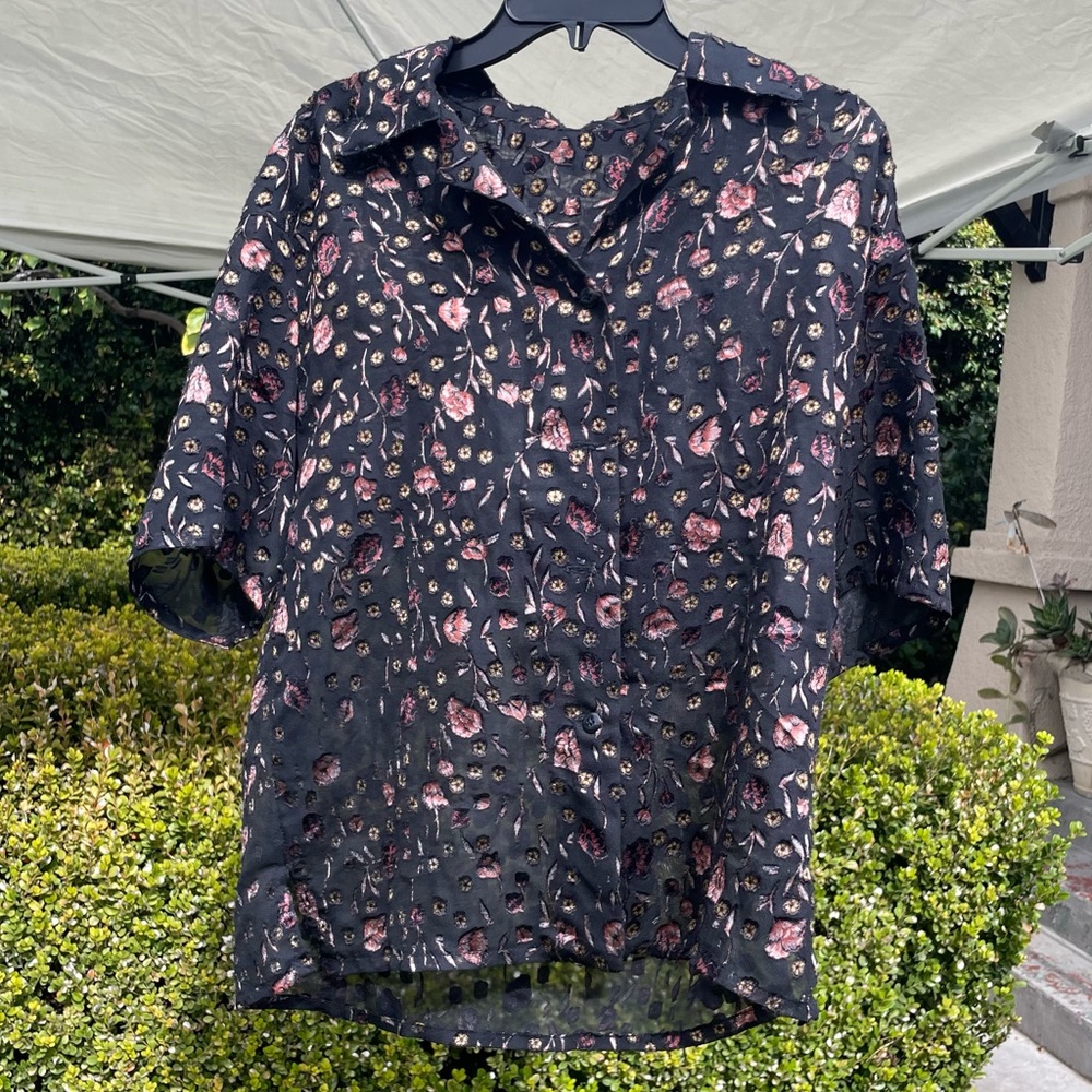 Floral Black Women's Top